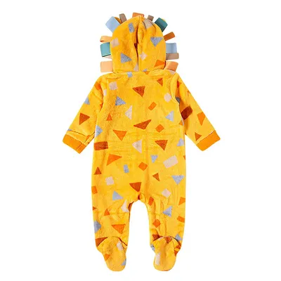 Macacão Longo Bebê Tip Top Em Pelo Capuz Bordado Leão Macacão Longo Bebê Tip Top Em Pelo Capuz Bordado Leão