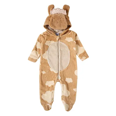 Macacão Longo Bebê Tip Top Em Pelo Capuz Bordado Ovelha Macacão Longo Bebê Tip Top Em Pelo Capuz Bordado Ovelha