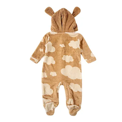 Macacão Longo Bebê Tip Top Em Pelo Capuz Bordado Ovelha Macacão Longo Bebê Tip Top Em Pelo Capuz Bordado Ovelha