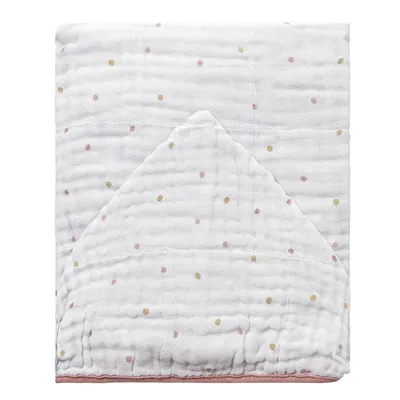 Toalha Com Capuz Incomfral Baby Joy Soft Estampa Poás Rosa