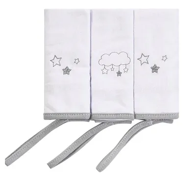 Kit Toalha De Boca Baby Joy Bordado Céu 03 Peças