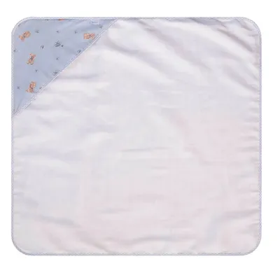 Toalha Fralda Baby Joy Com Capuz Estampado Urso Azul