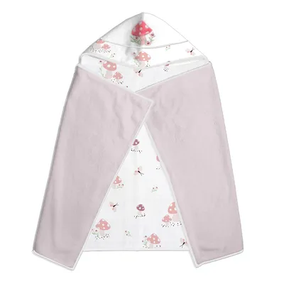 Toalha De Banho Infantil Papi Felpa Com Capuz Bordado Cogumelo