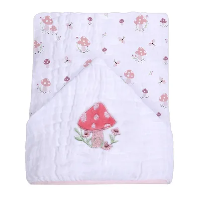 Toalha De Banho Bebê Papi Soft Com Capuz Bordado Cogumelo