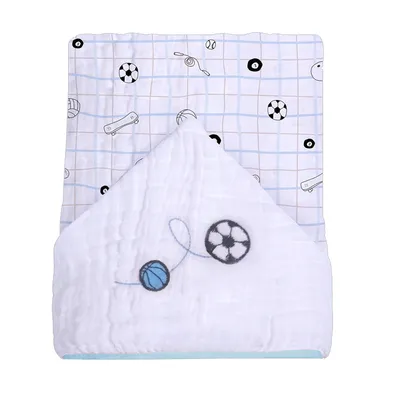 Toalha De Banho Bebê Papi Soft Com Capuz Bordado Esporte