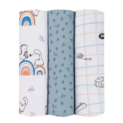 Cueiro Papi Flanelado Estampa Dinossauro - 3 Peças