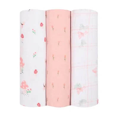 Cueiro Papi Flanelado Estampa Cogumelo- 3 Peças