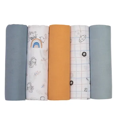 Kit Fraldas Papi Soft Estampa Dino Com Bainha - 05 Peças Kit Fraldas Papi Soft Estampa Dino Com Bainha - 05 Peças