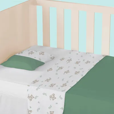 Jogo Lençol Berço Papi Estampa Urso - 3 Peças