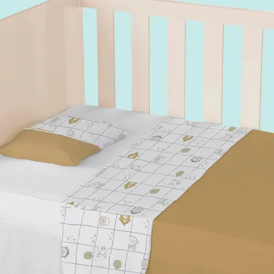 Jogo Lençol Berço Papi Estampa Animais - 3 Peças Jogo Lençol Berço Papi Estampa Animais - 3 Peças