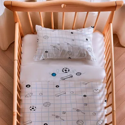 Jogo Lençol Berço Papi Bordado Esportes - 3 Peças Jogo Lençol Berço Papi Bordado Esportes - 3 Peças