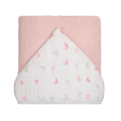 Toalha De Banho Bebê Papi Soft Com Capuz Estampa Borboleta