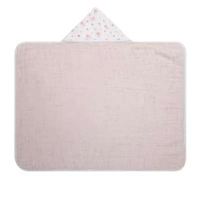 Toalha De Banho Bebê Papi Soft Com Capuz Estampa Borboleta