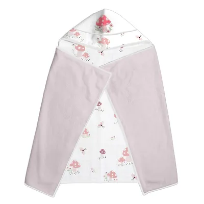 Toalha De Banho Bebê Papi Felpa Com Capuz Bordado Cogumelo