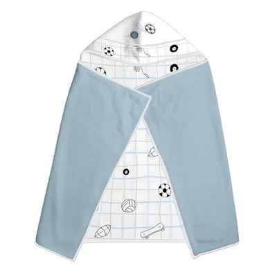 Toalha De Banho Bebê Papi Felpa Com Capuz Bordado Esporte