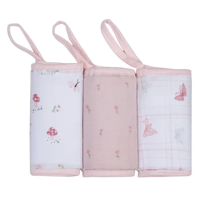 Kit Pano De Boca Papi Soft Estampa Cogumelo - 3 Peças