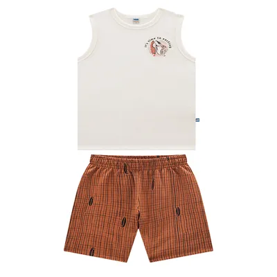 Conjunto Marlan Regata Meia Malha Estampada Surfing E Bermuda Moletinho Conjunto Marlan Regata Meia Malha Estampada Surfing E Bermuda Moletinho