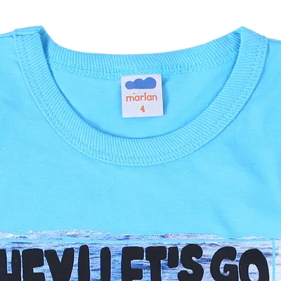 Camiseta Marlan Manga Curta Meia Malha Estampada