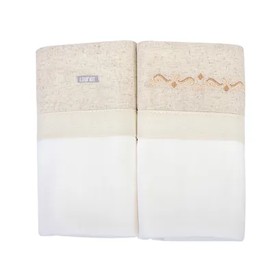 Kit Fralda Minasrey Loupiot Bordado Ramos - 2 Peças Kit Fralda Minasrey Loupiot Bordado Ramos - 2 Peças