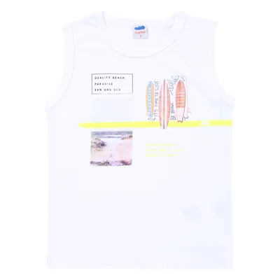 Camiseta Regata Marlan Meia Malha Estampada