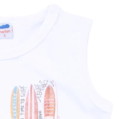 Camiseta Regata Marlan Meia Malha Estampada