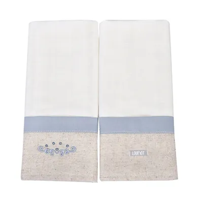 Kit Pano De Boca Minasrey Bordado Ramos - 2 Peças