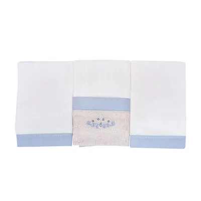 Kit Pano De Boca Minasrey Bordado Ramos - 3 Peças