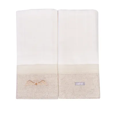 Kit Pano De Boca Minasrey Bordado Ramos - 2 Peças