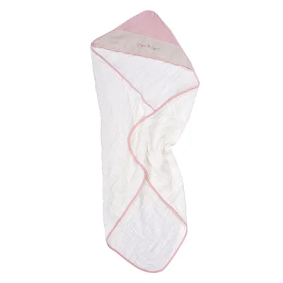 Toalha de Banho Bebê Soft Com Capuz Flores 85cmX85cm