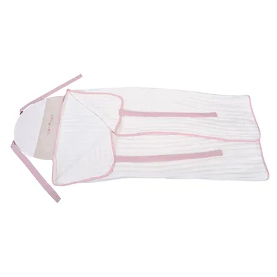 Toalha de Banho Bebê Soft Com Capuz Flores Rosa