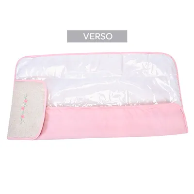 Trocador De Fraldas Minasrey Portátil Bordado Flores Trocador De Fraldas Minasrey Portátil Bordado Flores