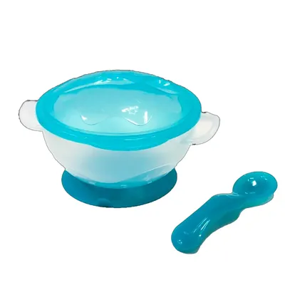 Kit Refeição Pais e Filhos Com Ventosa Azul