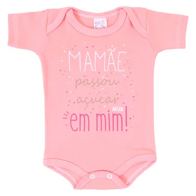 Kit Body Manga Curta Bebê Mub Estampado Frases - 3 Peças Kit Body Manga Curta Bebê Mub Estampado Frases - 3 Peças
