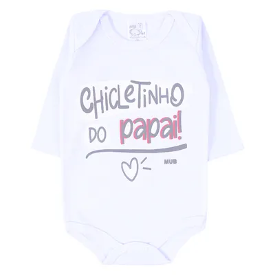 Kit Body Manga Longa Bebê Mub Estampado Frases - 3 Peças
