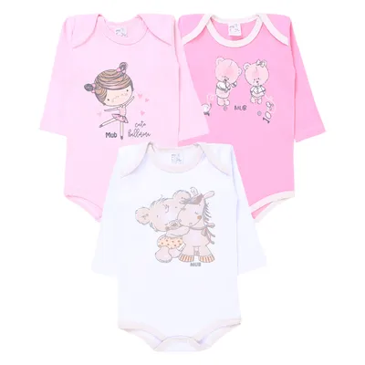 Kit Body Manga Longa Bebê Mub Estampado - 3 Peças Kit Body Manga Longa Bebê Mub Estampado - 3 Peças