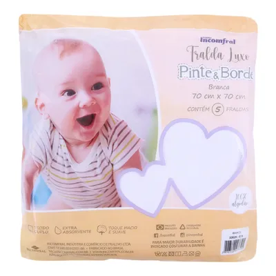 Fralda Bebê Incomfral Luxo Pinte e Borde 05 Peças