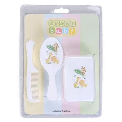 Kit Banho Smoby Baby Com 03 Peças Estampa Sortida Branco Kit Banho Smoby Baby Com 03 Peças Estampa Sortida Branco