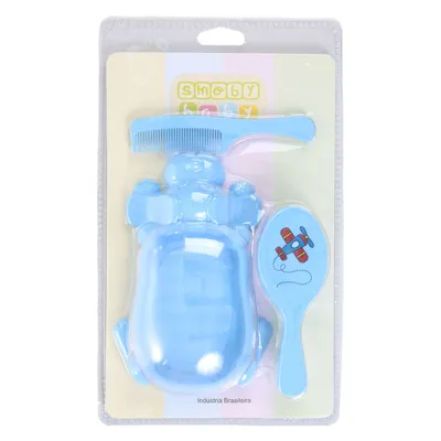 Kit Banho Escova + Pente + Saboneteira Cachorro. Estampa sortida Kit Banho Escova + Pente + Saboneteira Cachorro. Estampa sortida