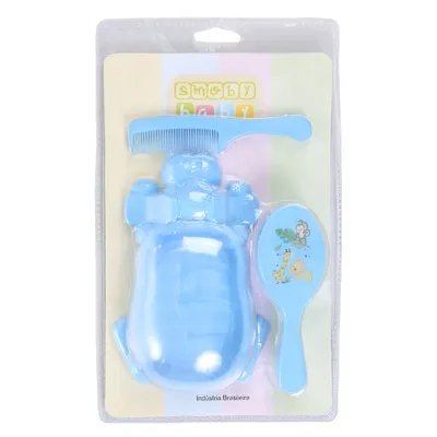 Kit Banho Escova + Pente + Saboneteira Cachorro. Estampa sortida Kit Banho Escova + Pente + Saboneteira Cachorro. Estampa sortida