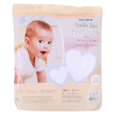 Fralda Incomfral Luxo Pinte e Borde 5 Peças