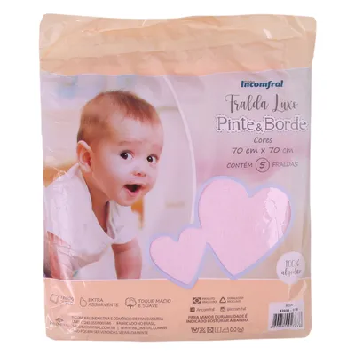 Fralda Incomfral Luxo Menina Pinte E Borde 5 Peças