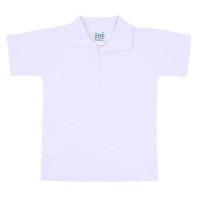Camiseta Infantil Básica Gola Polo Branca Camiseta Infantil Básica Gola Polo Branca