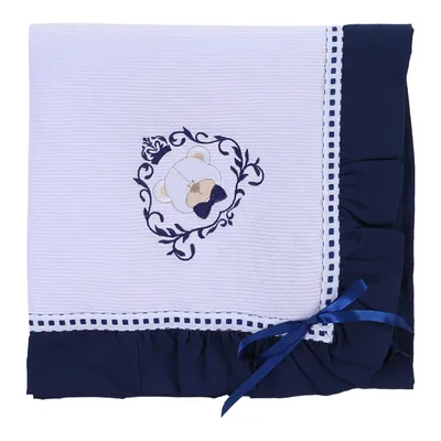 Manta Piquet Babado E Bordado