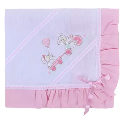 Manta Bordados Alexandra Piquet Com Faixa Ponto Cruz Manta Bordados Alexandra Piquet Com Faixa Ponto Cruz