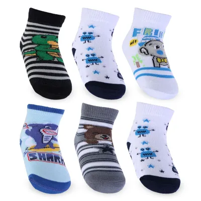 Kit Meia Bebê Com Estampa Sortida 06 Peças 8235