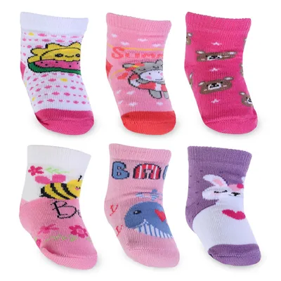 Kit Meia Bebê Com Estampa Sortida 06 Peças Menino 8234