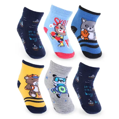 Kit Meia Bebê Com Estampa Sortida 06 Peças 8238