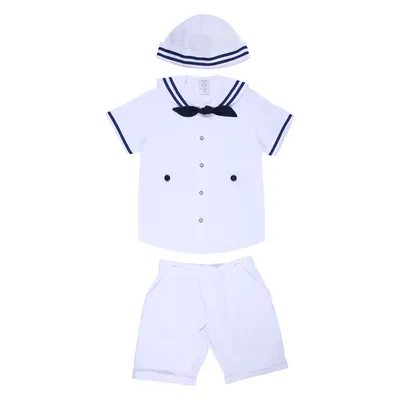 Conjunto Sylvaz Camisa Marinho Com Gravata E Bone