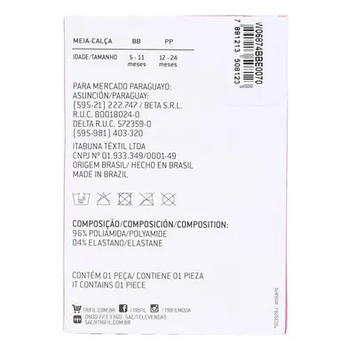 Meia Calça Bebê Gravatinha Meia Calça Bebê Gravatinha