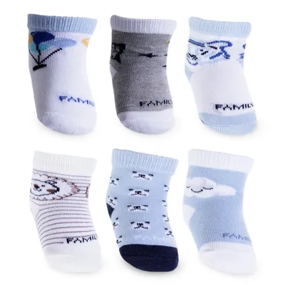 Kit Meia Bebê Menino Estampada 06 Pares Sortido 8094